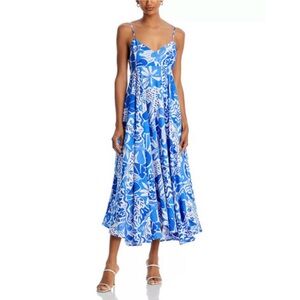 Aqua V Neck Midi Dress - Exclusive